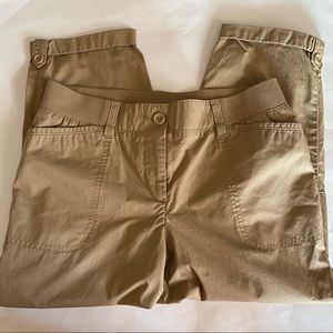 TALBOTS CARGO CAPRIS KHAKI PANTS SIZE 4P